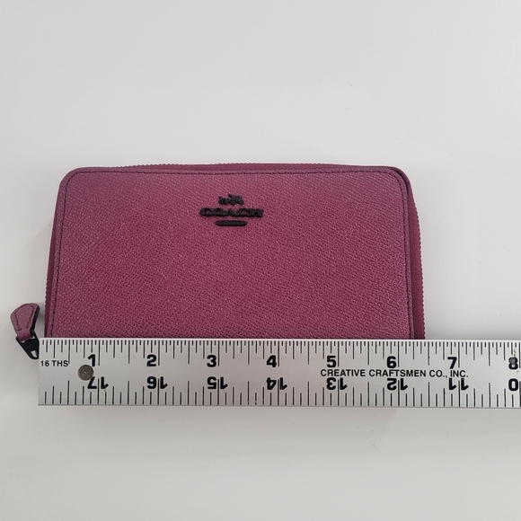 Coach Women's Small Zip Around Wallet Metallic Mauve New - Picture 3 of 5